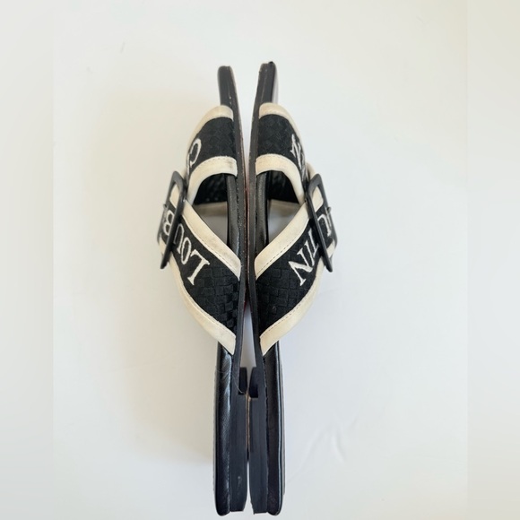 Christian Louboutin Black white leather criss cross Logo Crossimule slides EU 40 - Picture 9 of 12